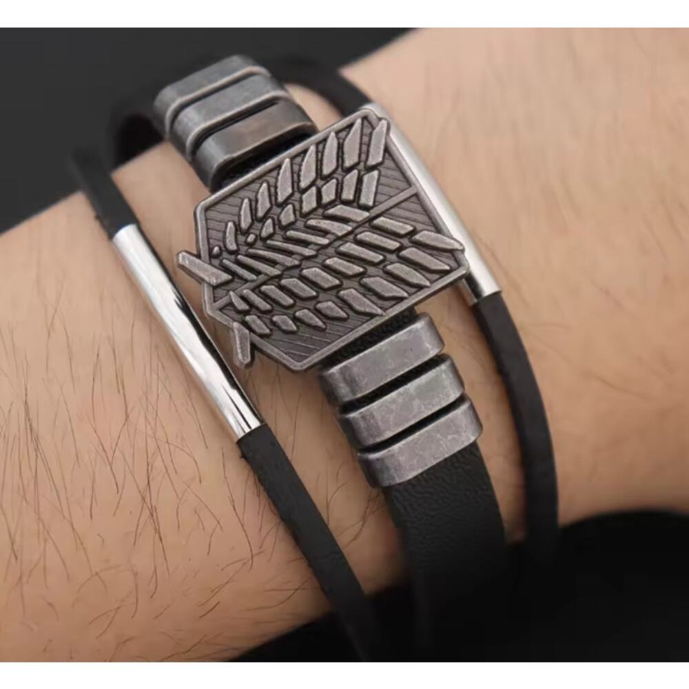 AttackonTitan, anime, bracelet, leather, SurveyCorps, manga, cosplay, unisex